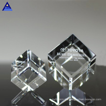 Glass Award Diamond Clear 3D Laser Engraved Stand Block Cube Crystal Paperweight